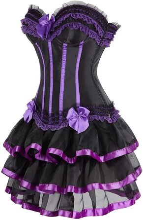 Сукня корсетна з корсажем, бюстєром, мереживом, готичний стиль, бурлеск, для жінок, зелена (XXS, Purple3704)