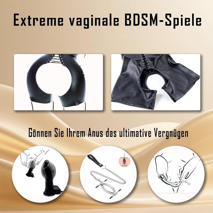 Жіночий боді з шкіри Bondage, BDSM аксесуар, сексуальний шкіряний костюм для дорослих (L) Чорний