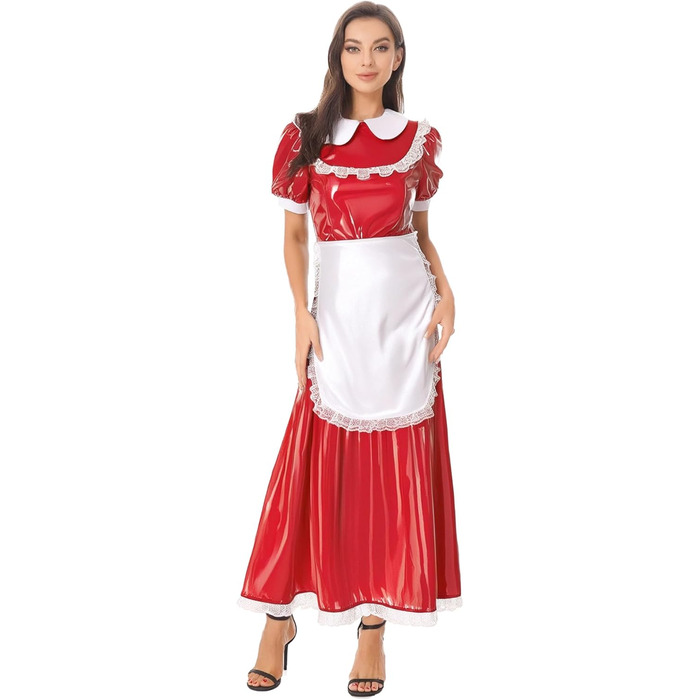 Костюм для косплею Halloween Cosplay Kleid від Vxuxlje: сукня з мереживом, французький стиль, для карнавалу (S, червоний)