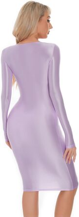 Сукня FEOYA Даен Елегантна Вечірня Сукня-Етуikleid, Глянцева, Тілесна, Зі Блиском, Для Вечірок, Розмір XL (Фіолетовий, XL)