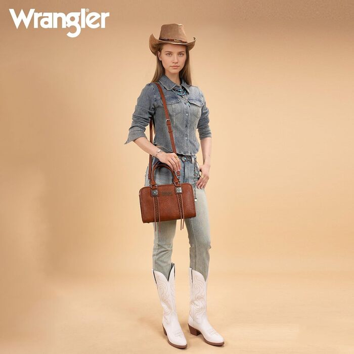 Жіноча сумка-клатч Wrangler у стилі вестерн, вінтажний гаманець з ручкою, коричневий
