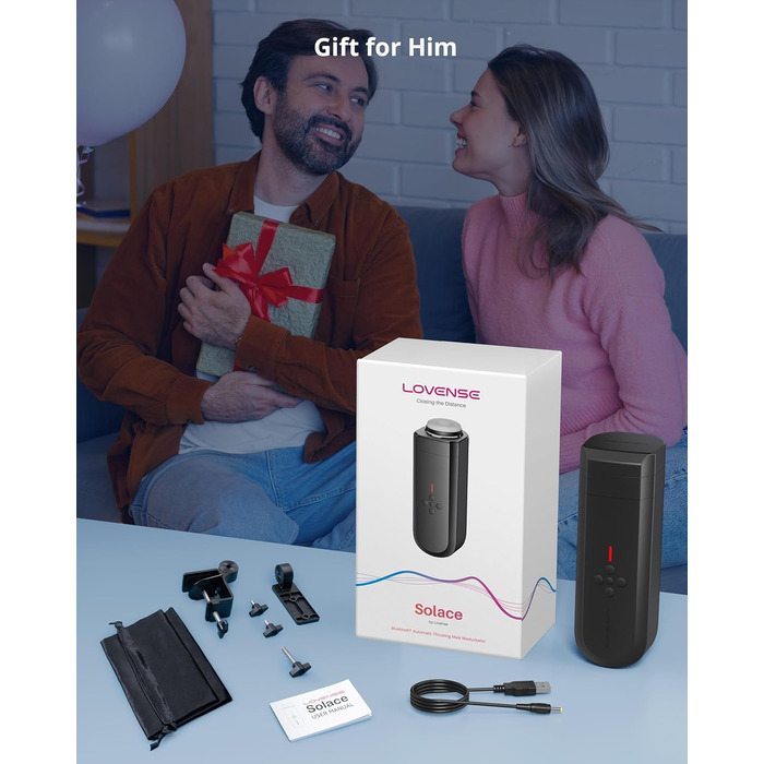 LOVENSE Solace - Автоматичний електричний секс-іграшка для чоловіків з пультом керування, різні режими, для соло та парних ігор