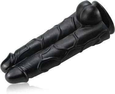 Силіконовий Doppeldildo Double Dildos - Реалістичний двосекційний вібратор з сильним присоском (Чорний)
