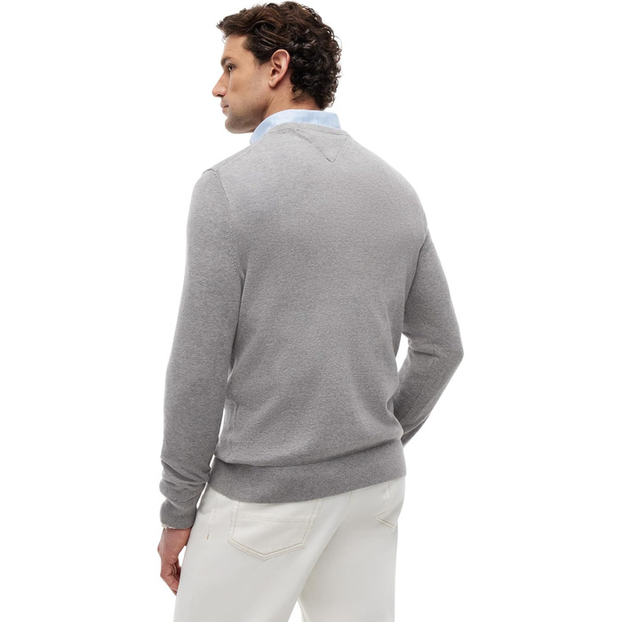 Чоловічий бавовняний джемпер Tommy Hilfiger Essential Cotton Crew Neck сірого кольору (Medium Grey Heather), розмір 3XL