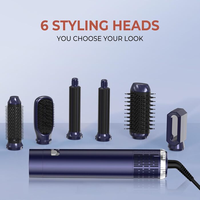 Мультистайлер для волосся 6 в 1 MogaWave Hairstyler Pro Airbrush: фен-щітка, автоматичний курлер та випрямляч для об'єму та укладки (Бірюзовий)
