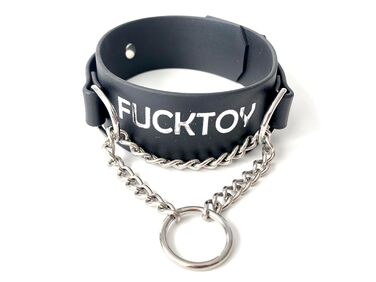 Нашийник з замком, BDSM нашийник з персональним написом, власність, Cum Slut, Bitch, нашийники Biothane BDSM