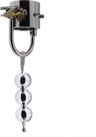 Металевий кільце для пеніса з високою продуктивністю, кавальце для яєчок з нержавіючої сталі з 6 гвинтами та 3 ключами, SM-обмеження, сексуальна іграшка для дорослих, чоловіче тренування на обмеження (кільце + 3 кульки)