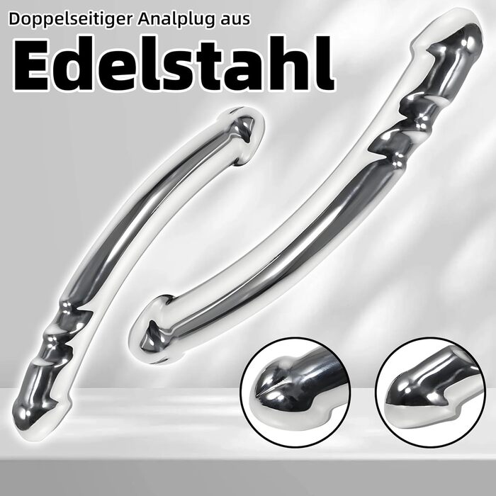 Анальний масажер для жінок Amazbee G-Spot, металевий дилда з двома головками для масажу, іграшки для пар, для чоловічої простати