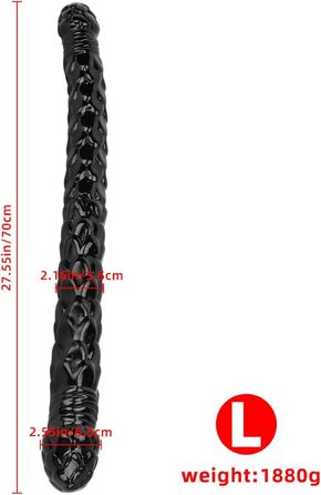 Анальний плагін Doppeldildo 52/70 см: гнучкий, для пар, стимуляція G-точки, вагінальний дилататор