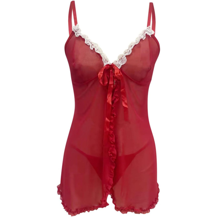 Сексуальна спідня сукня-комбінезон з мереживом та шкарпетками. Комплект жіночої білизни, нічна сорочка, нічне плаття, халат, великі розміри, бавовна, червоний колір