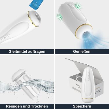 Електричний мастурбатор для чоловіків Nappex Branco з потужним всмоктуванням та вібрацією, режим оргазму - мастурбатор, кишеньковий