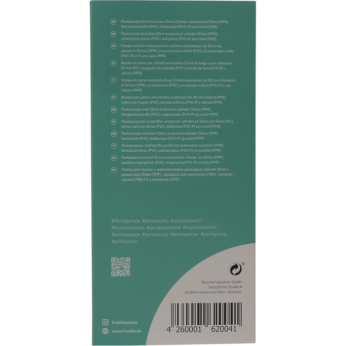 Анатомічна помпа для еректильної дисфункції Fröhle PP011 Comfort-Fit (1 шт.)