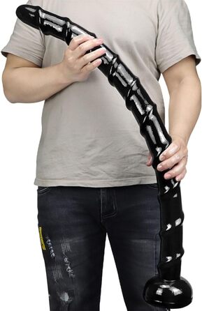 Анальний плагін YXBLV XXL 85 см: великий, з присоскою, для масажу простати та G-точки, чорний