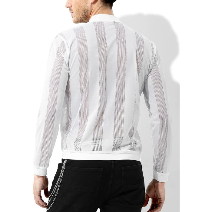 Чоловіча сітчаста сорочка-майка Casey Kevin Herren з прозорою вставкою, розмір M, колір білий