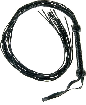 Чорна ге́ртка з преміум-шкіри буйвола, 95 см - ручної роботи, для сексу та SM