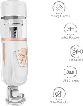 Мастурбатор з телескопічною функцією, 10 швидкостей, 3D силікон - сексуальна іграшка для дорослих