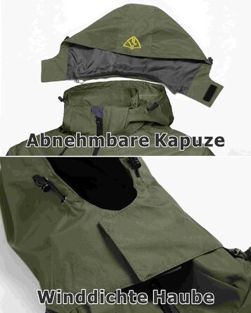 Чоловіча водонепроникна вітрівка Regenjacke — легка outdoor-куртка для походів, їзди на велосипеді та бігу, колір Armygreen (армійський зелений)