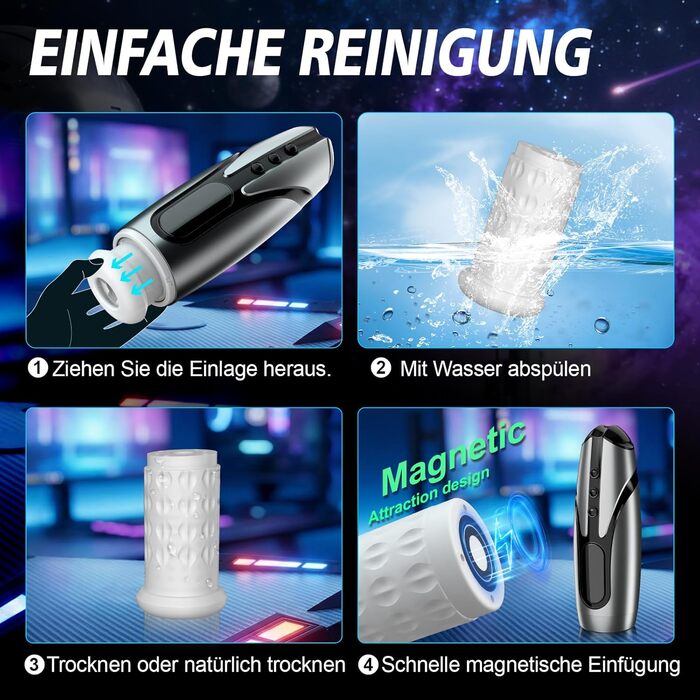 Електричний мастурбатор для чоловіків з 7 режимами вібрації та телескопічною функцією - секс-іграшка, вібратор для пеніса