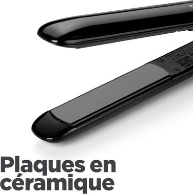 Випрямляч для волосся BaByliss Sleek Finish 230 ST255E з турмалін-керамічним покриттям, 3 рівні температури (180-230°C), автовимкнення, чорний