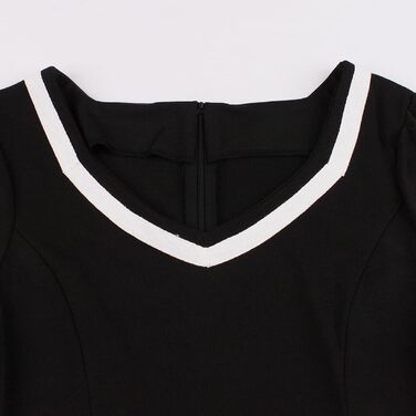 Сукня в стилі рокабіллі Odizli для жінок 50-х років. Короткий рукав, V-подібний виріз, принт у горошок, сукня-свінг для вечірки, весілля, чорна, розмір M