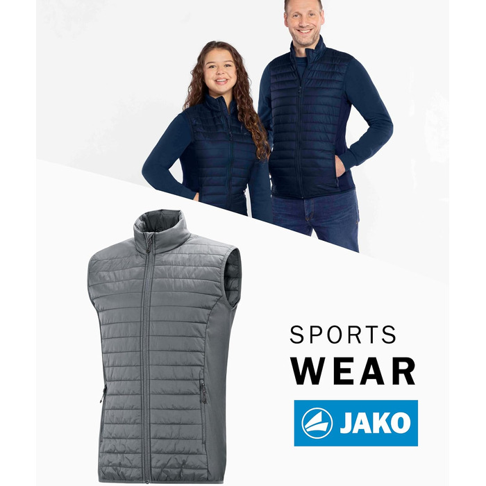 Чоловічий утеплений жилет JAKO Corporate Teamwear з еластичними вставками, сірий (XXL)