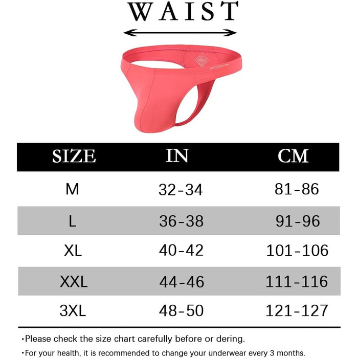 Танга для чоловіків BIATWOWR з еластичного матеріалу без етикетки, червоний (XXL)