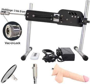 Металева секс-машина Fredorch Big Dildo – для чоловіків, жінок та пар, тиха робота, VAC-U-Lock