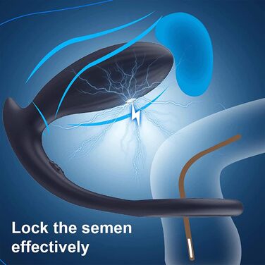 Анальні вібратори PQKuss для пар: стимулятор простати з 3 режимами шоку та 10 вібрацій, електричний анальний плагін та кільце для пеніса, силікон