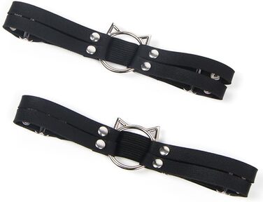 Чорні набедрені стрічки для панчіх Ohyeah (2 шт.), універсальний розмір, готичний стиль