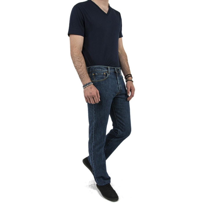 Чоловічі джинси Levi's 501 Original Straight Fit на кнопках, колір Stonewash (31W / 30L)