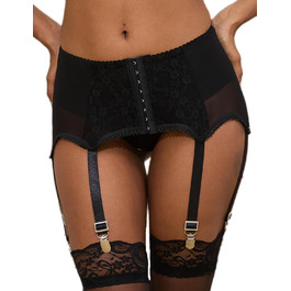 Чорний пояс для панчіх з мереживом, великий розмір, 3 шт.