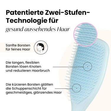 Щітка для волосся Tangle Teezer Ultimate Detangler для вологого та сухого волосся, розплутувальна для густого, кучерявого та довгого волосся, синя (для тонкого та чутливого волосся)
