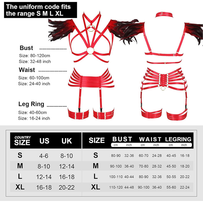 Набір пір'я для жінок PETMHS: корсет, бюстгальтер, клітка, готичний стиль, карнавал, костюм, червоний, великі розміри