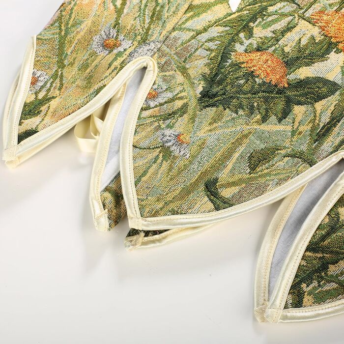 Корсет SCARLET DARKNESS у стилі Ренесанс з квітковим принтом, жовті квіти (44)