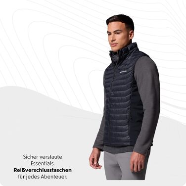 Чоловічий гібридний жилет Columbia Powder Pass Hybrid Vest, чорний, розмір M