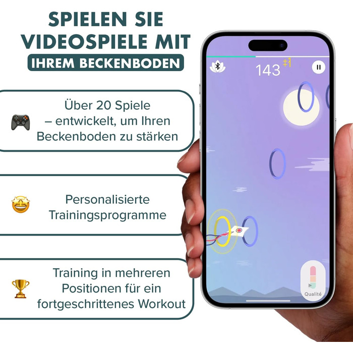 Perifit Care+ - тренажер Кегеля з додатком | Тренажер для м'язів тазу | Зміцнює м'язи тазу, покращує контроль сечовипускання та прискорює відновлення після пологів