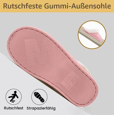 Зимові домашні капці Donpapa унісекс з ефектом пам'яті (Memory Foam), плюшеві та штучне хутро, рожеві (розмір 40.5/42 EU)