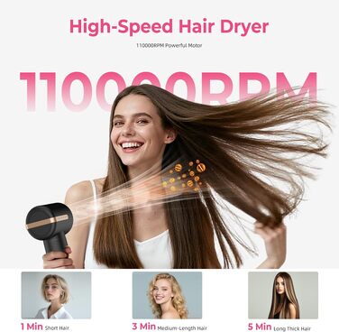 Мультифункціональний стайлер для волосся 7 в 1 Atopskins Airstyler Pro: фен з дифузором, круглі щітки, випрямляч та плойка для локонів Beach Waves, чорно-золотий