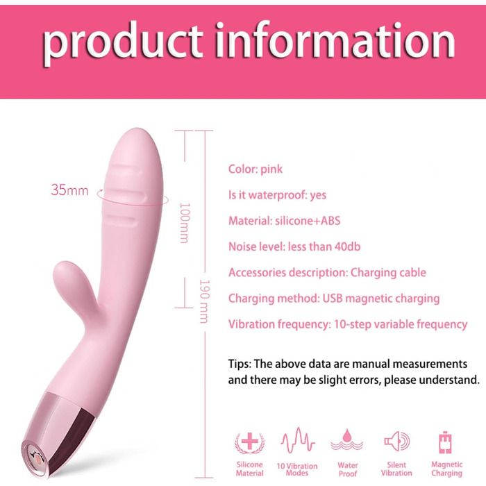 Вібратор Rabbit G-Punkt: класичний вібратор для стимуляції клітора та анусу, 10 режимів, рожевий
