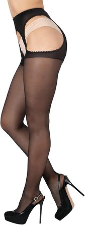 Сексуальні панчохи BANANALU 20 Den з вирізом, 3 шт. - Чорний