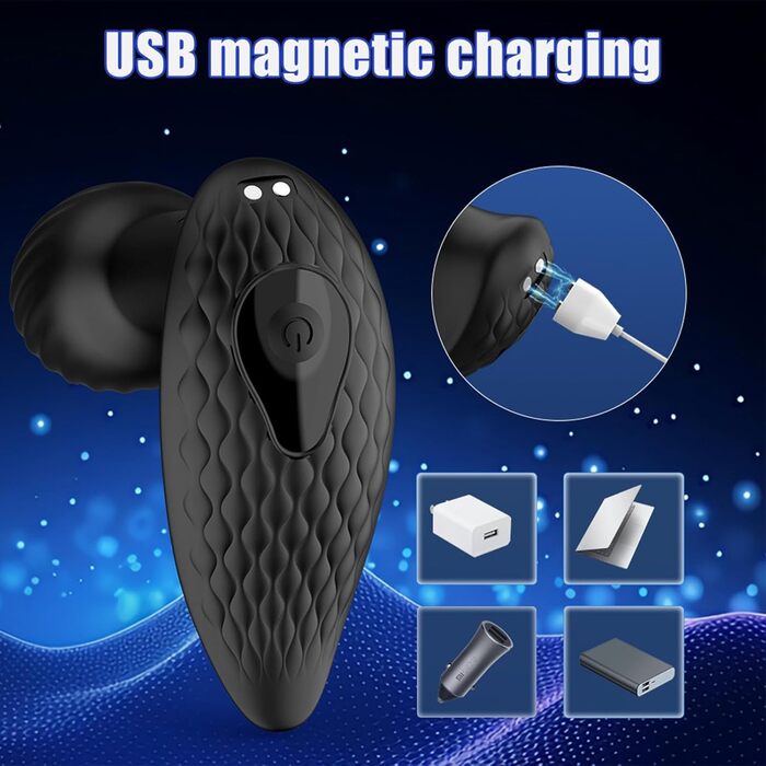 Анальні вібратори PQKuss з ротаційним ефектом: масажер простати, стимулятор, анальний дildo для пар, 9 режимів вібрації