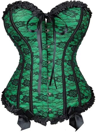 Сукня-корсет з мереживом, зелена, для свята та Хелловіну (XXS)