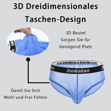 Сліпекс для чоловіків YAHWULAI: сексуальна та зручна білизна з великим кишеньком (чорний, синій, темно-сірий)