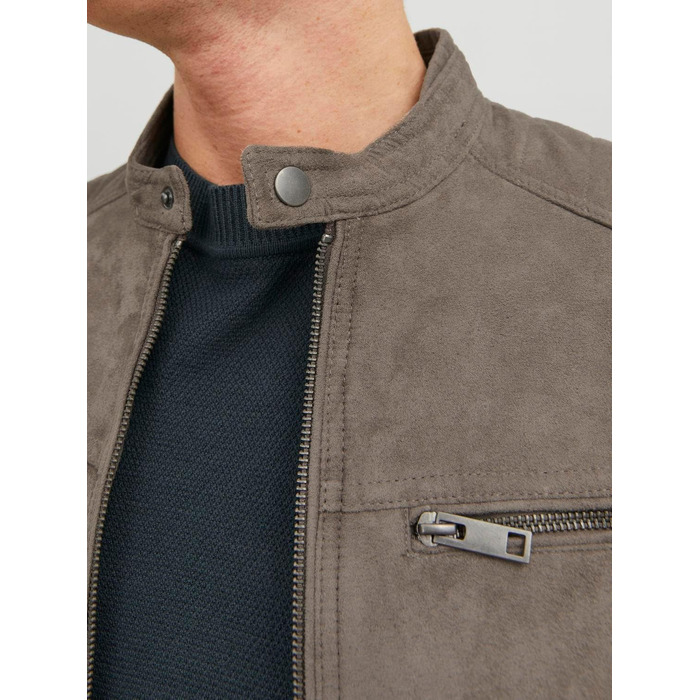Чоловіча куртка-бомбер Jack & Jones Mae з еко-замші, колір Falcon