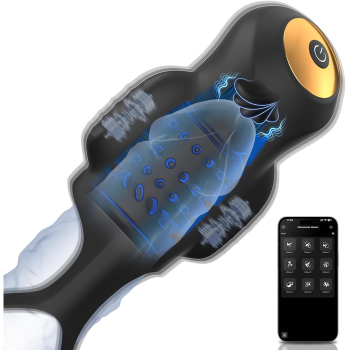 Вібратор для чоловіків Kexyz – стимулятор головки, тренажер для орального сексу, 9 режимів, секс-іграшка для соло-мастурбації