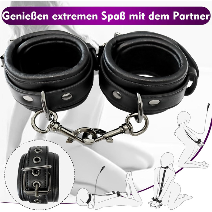 Набір для БДСМ: наручники та комірець з повідком (шкіра), іграшки для пар, шкіряні наручники, повідці для дорослих