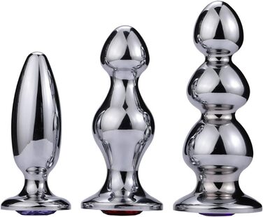 Анальний стимулятор Soarvlorfy з нержавіючої сталі: стик, куля, анальний дildo з діамантовою основою. Підходить для чоловіків та жінок. Матеріал: нержавіюча сталь, колір: сріблястий.