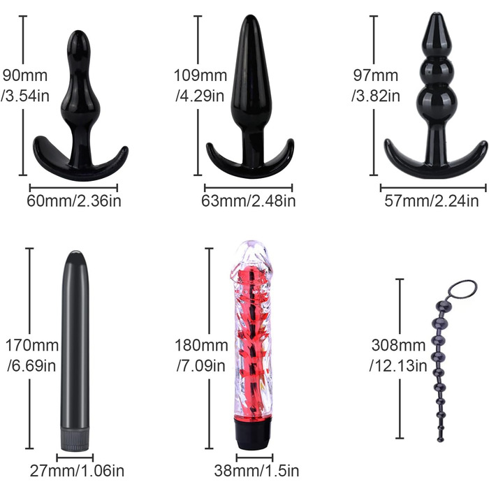 Набір для БДСМ з 26 елементів Qoosea: наручники, феттери, анальні пробки, іграшки для пар. Чорний колір.