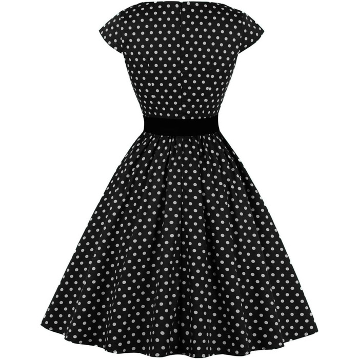 Сукня жіноча AXOE Rockabilly 50-х років, бавовна, з поясом, чорна, XL