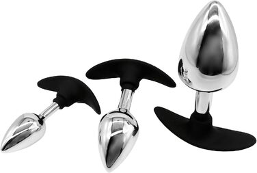 Набір анальних засобів для стимуляції: сталевий Butt Plug, дилататор, масажер простати, для пар, SM bondage